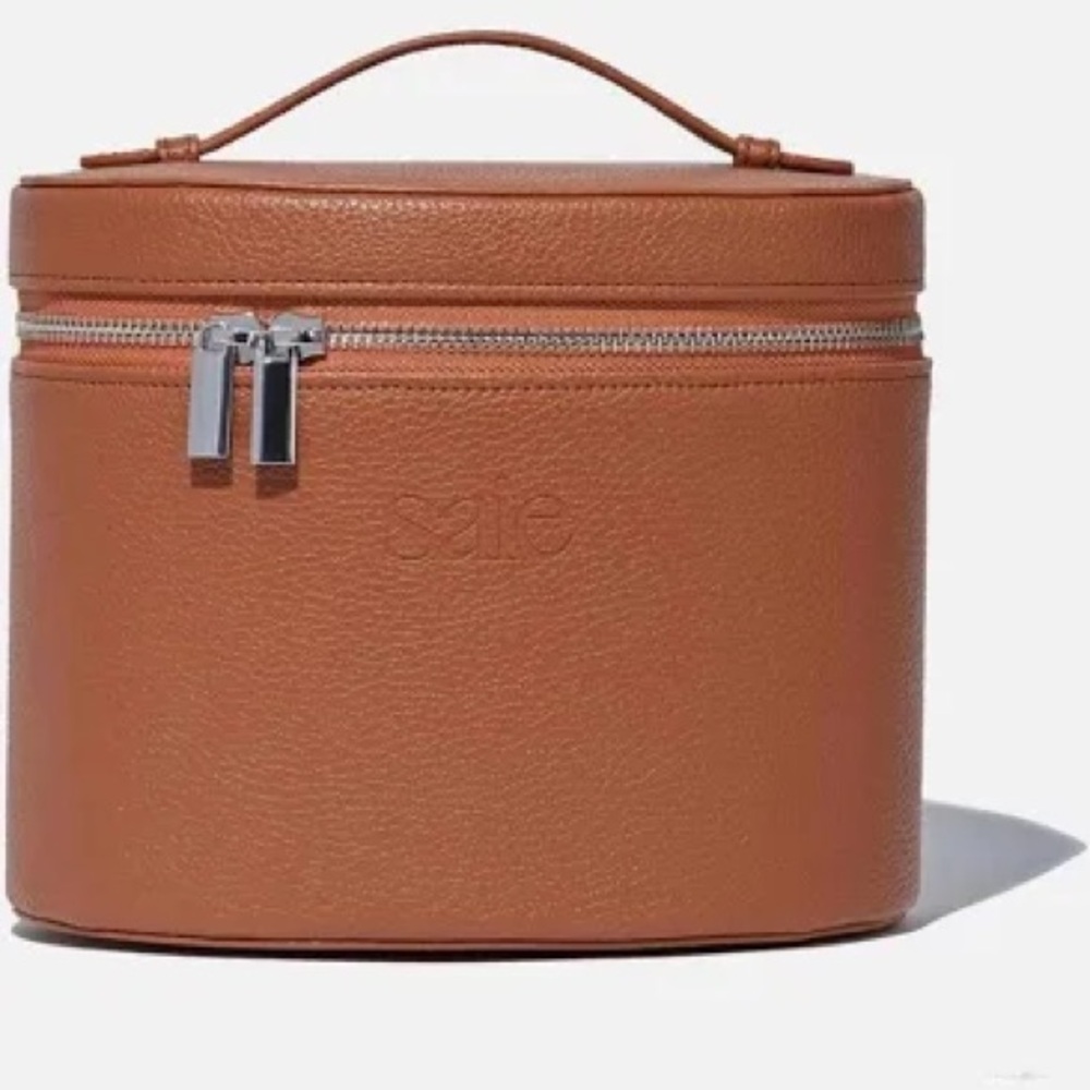 New Saie Brown Leather Vanity Case